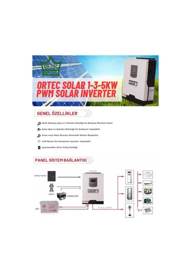 Ortec Solar 12v 1KW / 1000va PWM Tam Sinüs Akıllı İnverter