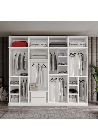 Milas 8 Kapaklı Komple Mdf Yüklüklü Gardırop