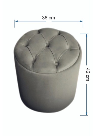 Most Hallow Kapitoneli Sandıklı Puf 01 Krem Kadife Kumaş Evinize