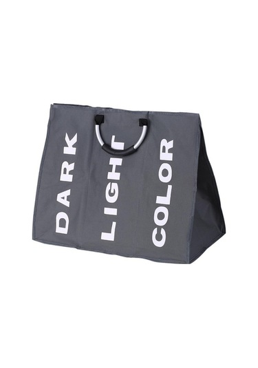 Novahub Açık Gri 3 Bölümlü Katlanabilir Oxford Çamaşır Sepeti, Kirli Giysiler Organizatörü, Alüminyum Tutamaklı, Büyük Kapasiteli Açık Gri