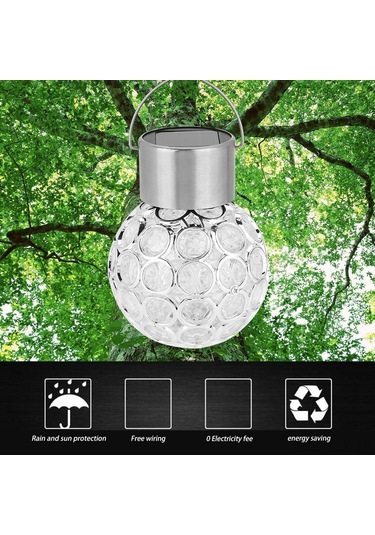 Yaozixa Güneş Enerjili Ip55 Su Geçirmez Beyaz Led Fonksiyonlu 5w 1.2v Bahçe/çardağı Dekoratif Asma Lambası