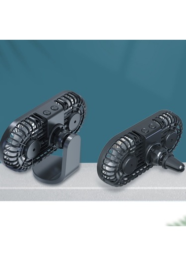 F211 Led Electric Fan Araba Hava Outlet Gösterge Paneli Usb Mini Fan Siyah