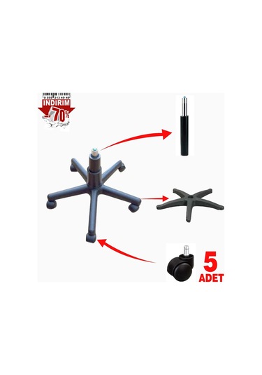 Tekerli Amortisör Pompalı Yıldız Ayak Seti Ofis Büro Şef Sandalye