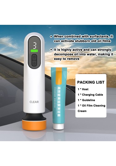 Shineyee Elektrikli Cam Yağ Tabakası Temizleme Makinesi - Hızlı Ve Etkili Temizlik İçin Pwm Hız Kontrollü, 2000mah Pil Dahil