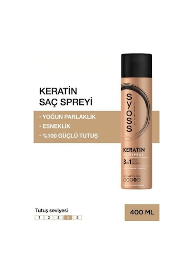 Syoss Keratin Sprey 400 Ml - Saç Güçlendirme Ve Bakım