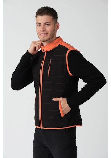 Alexandergardı Renk Detaylı Yelek E25-605yelek Turuncu