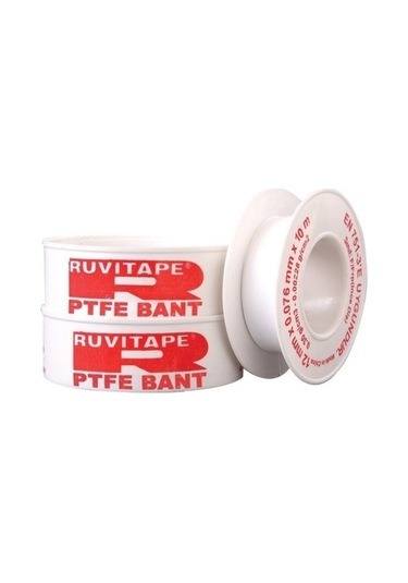Ruvıtape Teflon Bant 12Mm X 0,076Mm X 10Mt 10'Lu Paket