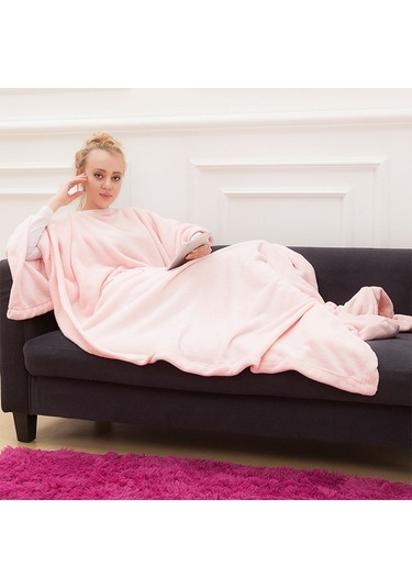 Sones İlkbahar Ve Sonbahar Yumuşak Ve Kalın Mercan Polar Battaniye Tv Battaniyesi Pembe