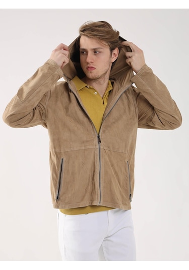 Dufy Bej Erkek Regular Fit Kapüşonlu Mont - 96319 Bej