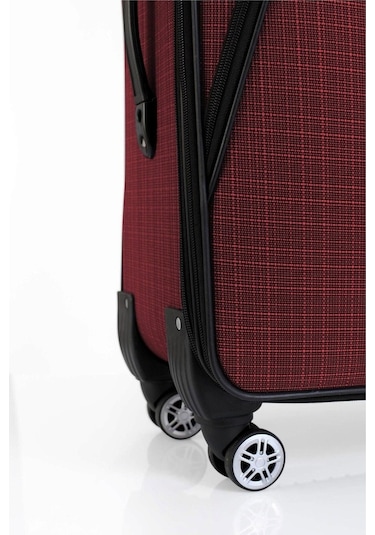 Gedox Büyük Ve Orta Boy Valiz Seti 4 Teker Kumaş Valiz Bordo 1081
