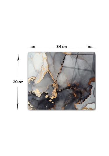 Decorita Cam Kesme Tahtası | Stark Mermer Görünümlü | 29cm x 34cm