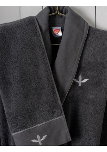 Cottonbox Folk Art Aile Bornoz Seti Dalila Tarçın-antrasit Antrasit