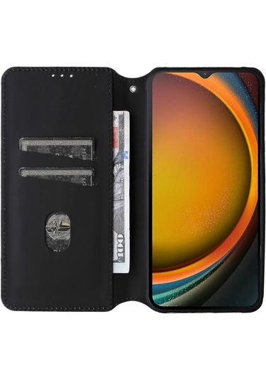 Samsung Galaxy Xcover 7 Cüzdan Kılıfı Eşkenar Dörtgen Baskılı Deri Kapak Çok Renkli