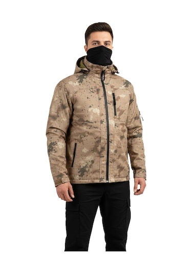 Mysia Outdoor Jandarma Kamuflaj Soft Shell Mont Çift Kat Polarlı Çok Renkli