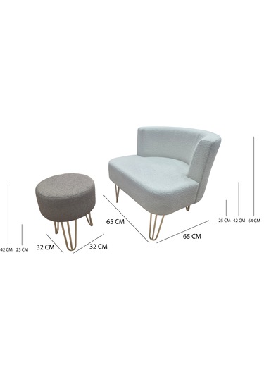 Elegance Çay Seti Berjer Ve Puf Takımı