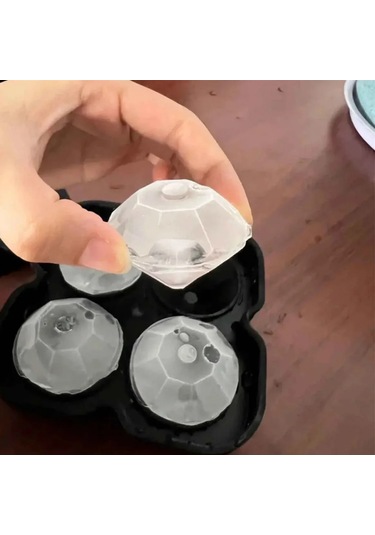 Tahtakale Toptancı Silikon Elmas Buz Kalıbı 4 Lü Çok Renkli