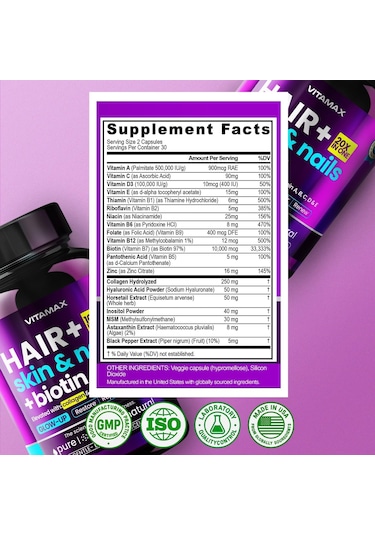 Hair + Skin & Nails + Biotin Collagen & Vitamin 60 Kapsül