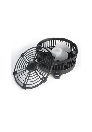 Kamp Fanı Taşınabilir Şarjlı Lambalı Fan 8757 Siyah