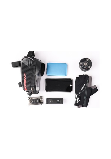 Wheel Up Bisiklet Ön Tüp Çantası, 6,2 Inç Cep Telefonları Için Su Geçirmez Şeffaf Pencere Kesesiyle - Renkli Yansıtıcı Şerit Çok Renkli