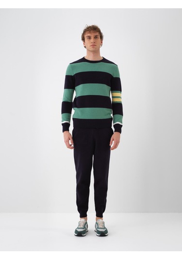 Lacivert Doğal Yün Dokulu Regular Fit Pantolon 801843 Lacivert