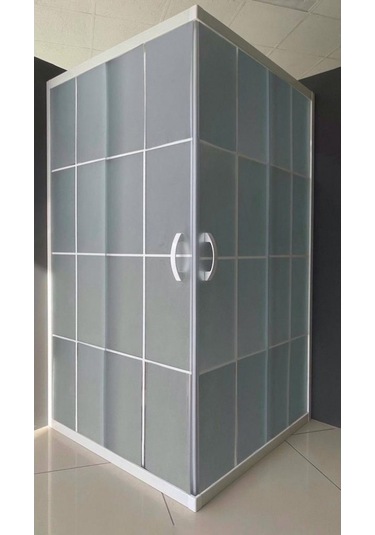 Durul Duşakabin Kare Beyaz Çizgi Buzlu 5mm H:190 Beyaz