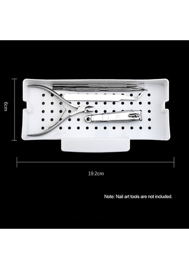 Tenfowee Pratik Tırnak Aleti Dezenfeksiyon Kutusu - Taşınabilir Ve Hafif Temizleme Kabı, Beyaz Kapaklı
