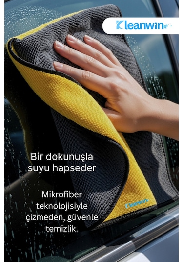 Aquamax Mikrofiber Bez, 800 Gsm Oto Kurulama Havlusu, 50x70 Cm Araç Yıkama Ve Cam Temizlik Bezi