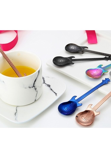 Ulzyvf Müzik Barları İçin 304 Paslanmaz Çelik Gitar Kahve Kaşığı - 5 Renk Diğer