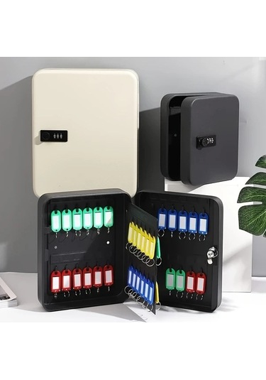 Fastbuy Dream011 Beyaz Duvara Monte Anahtarlık Kutusu 20 Kilitli Güvenli Metal Anahtar Saklama Beyaz Ev Dekorasyonu Beyaz