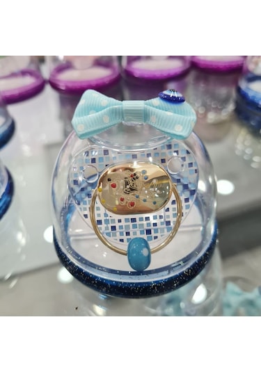 Altın Emzik Tasarım 14 Ayar Mineli Mavi Uçak