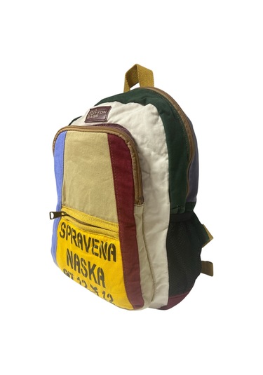 Kaliteli Renkli Vintage Salaş Disayn Günlük Sırt Gezi Okul Seyahat Çantası 28 Cm X 37 Cm Sarı