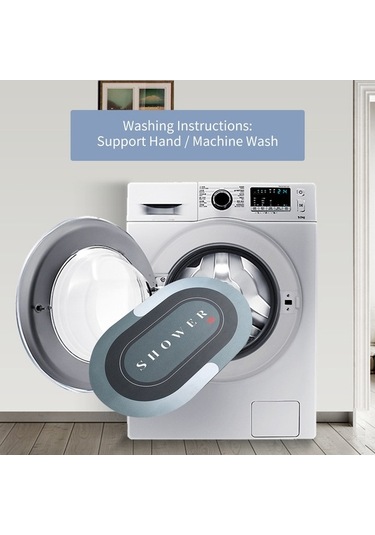 Pazly 16x24 İnç Yumuşak Oval Diatom Banyo Halısı, Kaymaz, Hızlı Kuruyan, Makinede Yıkanabilir, Sarı Sarı