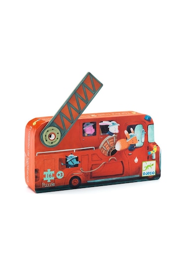 Djeco The Fire Truck Dekoratif Puzzle 16 Parça