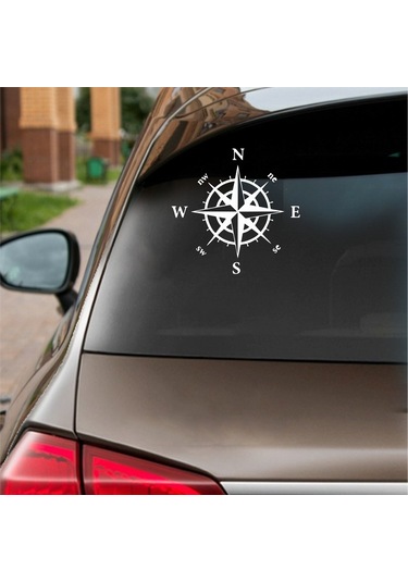 Pusula Araba Sticker beyaz 17x17 CM