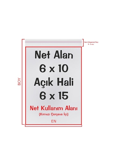 CarpCorn Şeffaf Bantlı Yapışkanlı Opp Jelatin Poşet ﻿6 x 10 + 5 CM - 6 x 15 CM 100 Adet