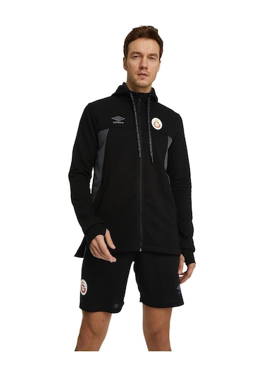 Galatasaray Orijinal Lisanslı Kapüşonlu Siyah Fermuarlı Hoodie Hediyelik Ahşap Kutulu Siyah