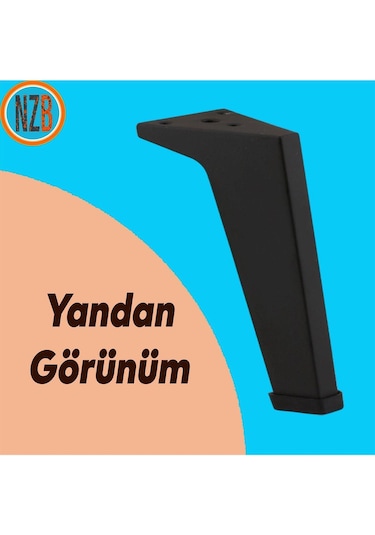 Mobilya Ayakları Ünite Baza Koltuk Ayağı Ayağı Sehpa Masa Puf Tabure Metal Ayakları Siyah 20 Cm Siya Diğer