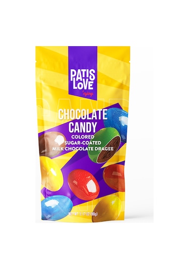 Patislove Renkli Şeker Kaplı Sütlü Çikolatalı Draje, 90g