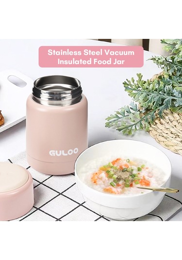 Lemestar 304 Çelik Termos Kavanoz, 300ml Kapasite, Çocuklar İçin Isı Saklama, Pembe GÜMÜŞ