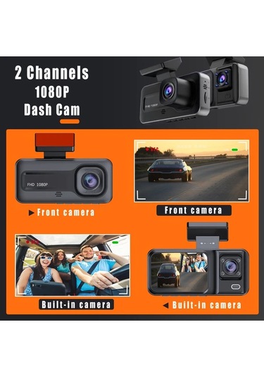 Chuangyinshop 3 Lens Without Card Araç Kamerası 1080p Ön 720p İçi Arka Görüş Gece Vizyonu Dvr Kayıt