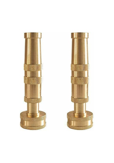 Lemestar 2 Adet Kaliteli Bakır Bahçe Hortumu İçin Ayar可调扭水 Nozzle, 3/4" Standart Uyumlu, 10 Adet Kauçuk Washer Dahil