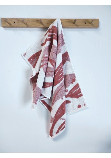 Kiremit Renk Desenli El Havlusu - Yüksek Su Emici & Yumuşak - 45x85cm- %100 Pamuk - Ipliği Boyalı Kıremıt Kiremit
