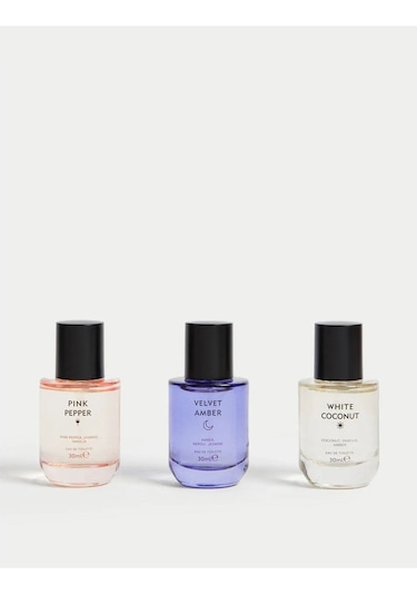 Marks&Spencer Pink Pepper + Velvet Amber + White Coconut Kadın Parfüm Seti EDT 3 x 30 ML