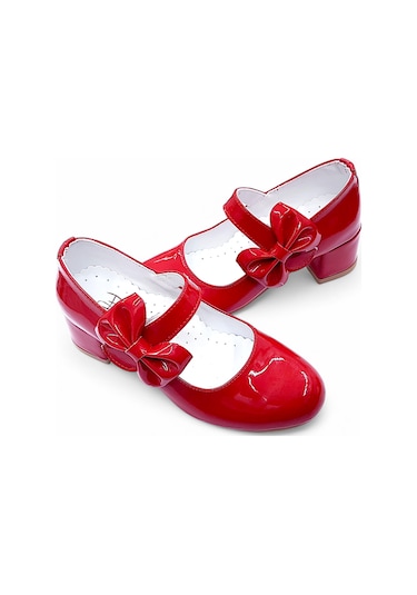 Beebron Ortopedik Topuklu Abiye Kız Çocuk Ayakkabı Glossy Series Abiayk2401 Rugan Kırmızı Rugan Kırmızı