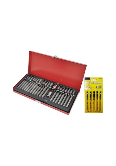 40 Parça Bits Otomotiv Power Set Lokma Ve Soma Dekupaj Ucu 5 Li