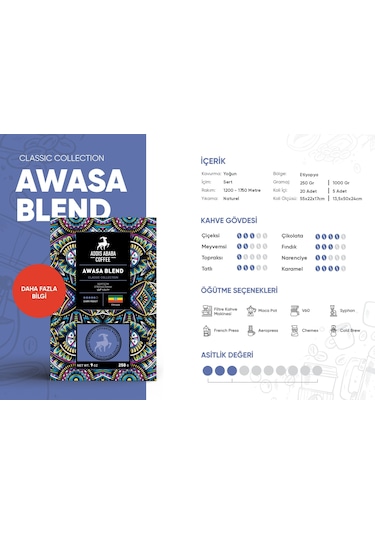 Addis Ababa Etiyopya Aromalı Deneme Seti Filtre Kahve 3 x 250 G