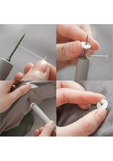 Yorgan Kılıfı Sabitleme Seti Nevresim Klips Takımı Yatak Örtüsü P Gri