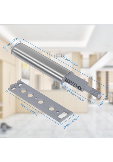 Qingmipy Stainless Steel Çekmecelik Tıklama Açıcı - Çocuk Ve Evcil Hayvan Engeli, Gürültü Azaltıcı, Gizli El Dizesiz Tasarım Gümüş