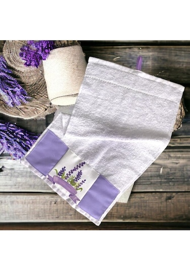 Lavanta Desen 4 Lü Mutfak Seti Mutfak Önlüğü, Fırın Eldiveni, E