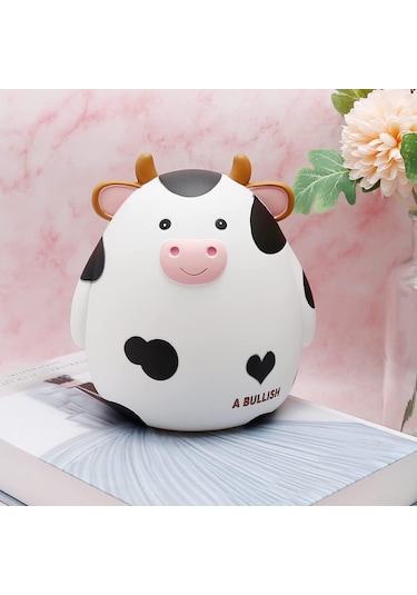 H&w İnek Domuz Kumbara, Çocuklar İçin Kırılmaz Madeni Para Kutusu, Erkekler Ve Kızlar İçin Sevimli Hayvan Para Bankası, Para Tasarruf Kutuları Beyaz